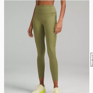 LuLuLemon Fast and Free High-Rise Tight 25" Bronze Green (size 10)